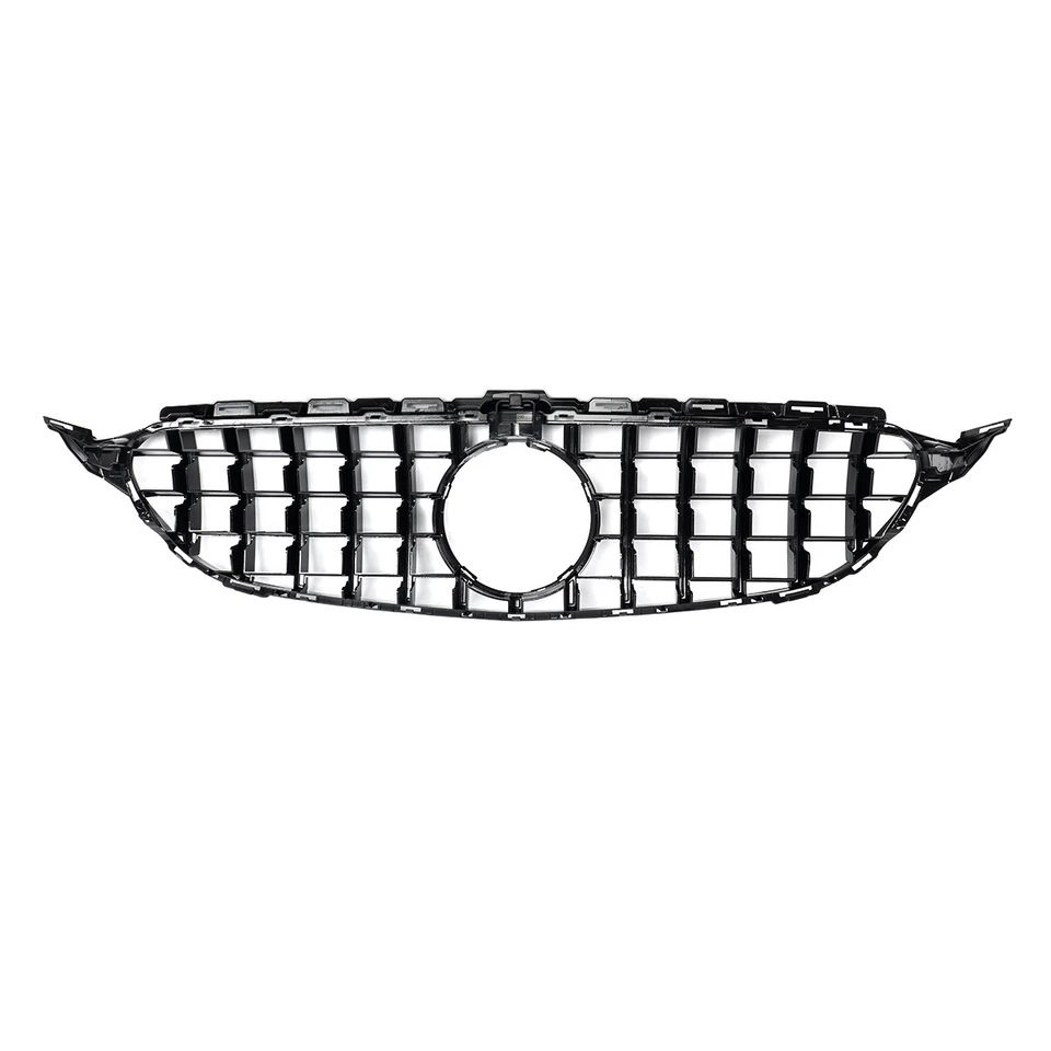 For Mercedes C-Class W205 C205 C300 C43 Chrome+Black GTR Style Grille 2015-2018 Foto 4 de 4