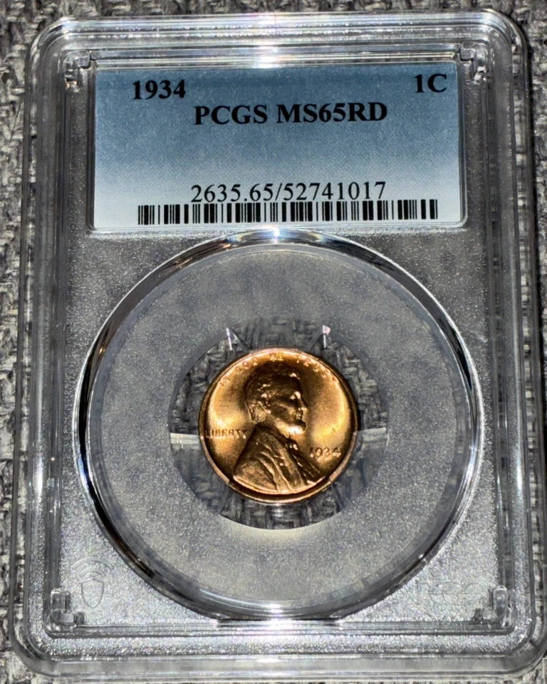 1934 Lincoln Wheat Cent PCGS MS65RD True View Very Sharp Beautiful Penny - Image 2 of 4