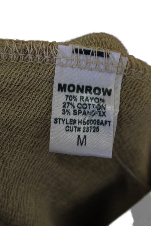 Monrow Womens High Rise Drawstring Waist Sweatpants Beige Cotton Size Medium - Image 4 of 4