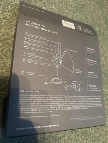 3x Jabra Evolve2 40 SE USB-C MS Stereo Przewodowy zestaw słuchawkowy do izolacji szumów Słuchawki - Zdjęcie 9 z 9