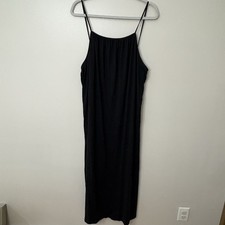 New H&M Dress Women’s Medium Black Maxi Long Sleeveless Square Neck Casual