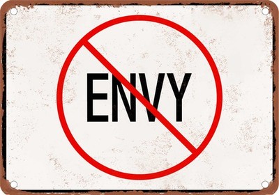 Metal Sign - NO ENVY - Vintage Rusty Look