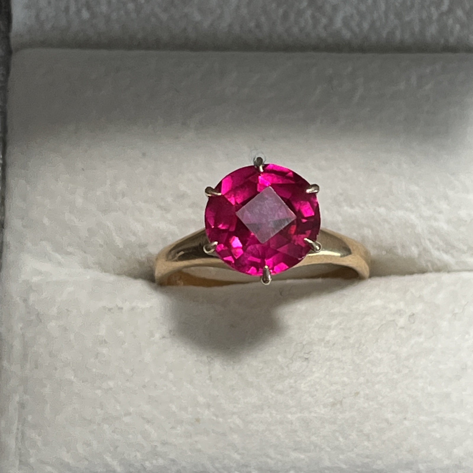 10k Gold Ring, Featuring A Large Ruby - image 1