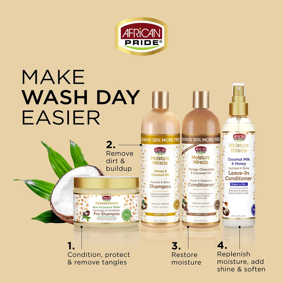 African Pride Moisture Miracle Honey Coconut Oil Conditioner 16 Fl Oz - Image 3 of 4