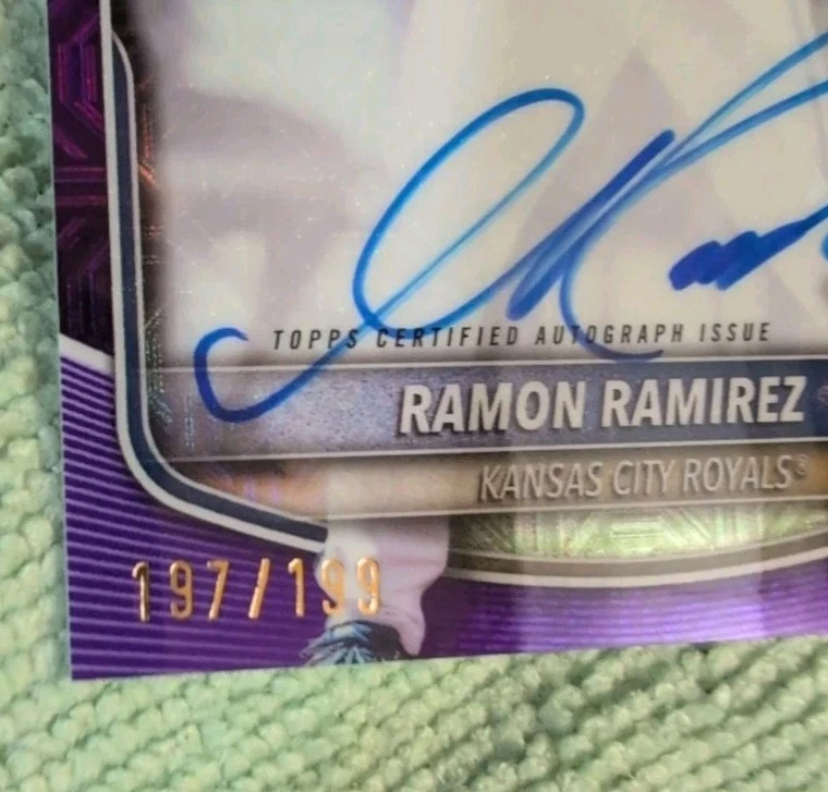 RAMON RAMIREZ 2025 Bowman Chrome Mega Box Auto Royals Purple Mojo Refractor /199 - Image 4 of 4
