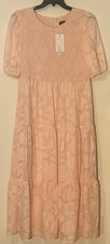 Women's Pink Floral Brides Maid Or Mother Of The Bride Dress Beautiful Pattern
