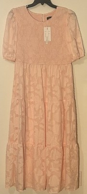 Women's Pink Floral Brides Maid Or Mother Of The Bride Dress Beautiful Pattern 