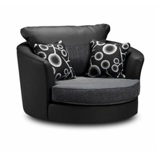 Shannon Corner Sofa 3+2 Seater Set Suite Grey Black Faux Leather Fabric Settee
