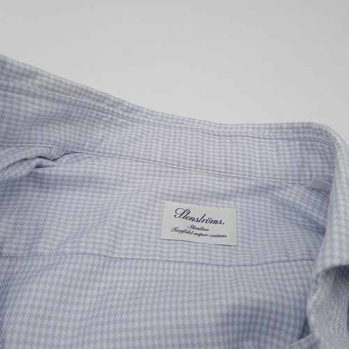 Camicia Da Uomo Strellson Classica Blu Slim Fit A Quadri Tg4 Taglia 40 15.3/4 - Foto 4 di 7