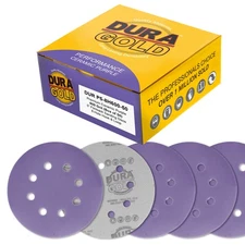 600 Grit 5" Ceramic Sanding Discs, 8-Hole, Box of 50 - Hook & Loop Sandpaper