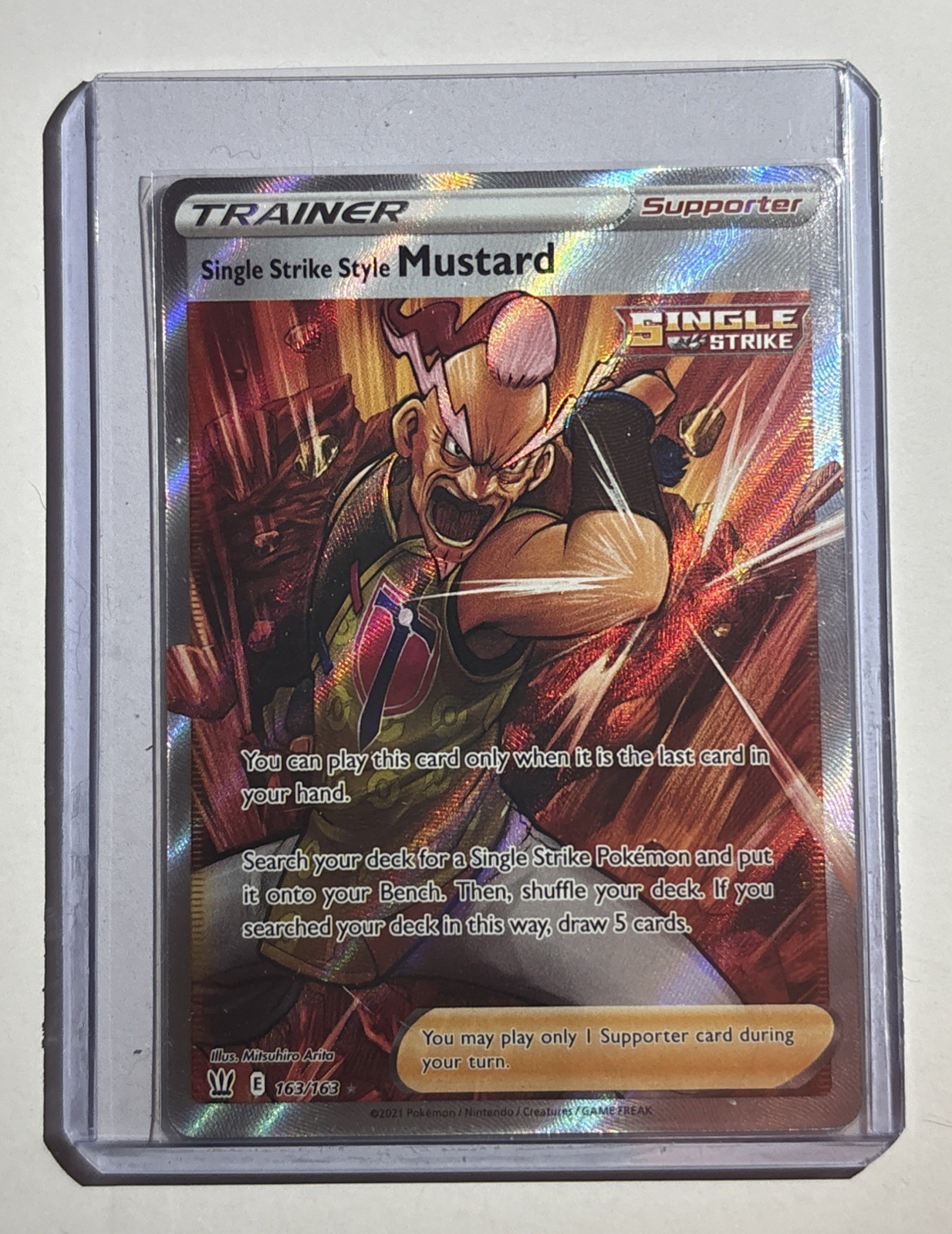 Pokémon TCG Single Strike Style Mustard 163/163 Battle Styles Ultra Rare NM/M