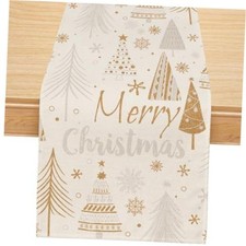 220 GSM Merry Christmas Table Runner 13x108 Inch Home Party Decor - Gold