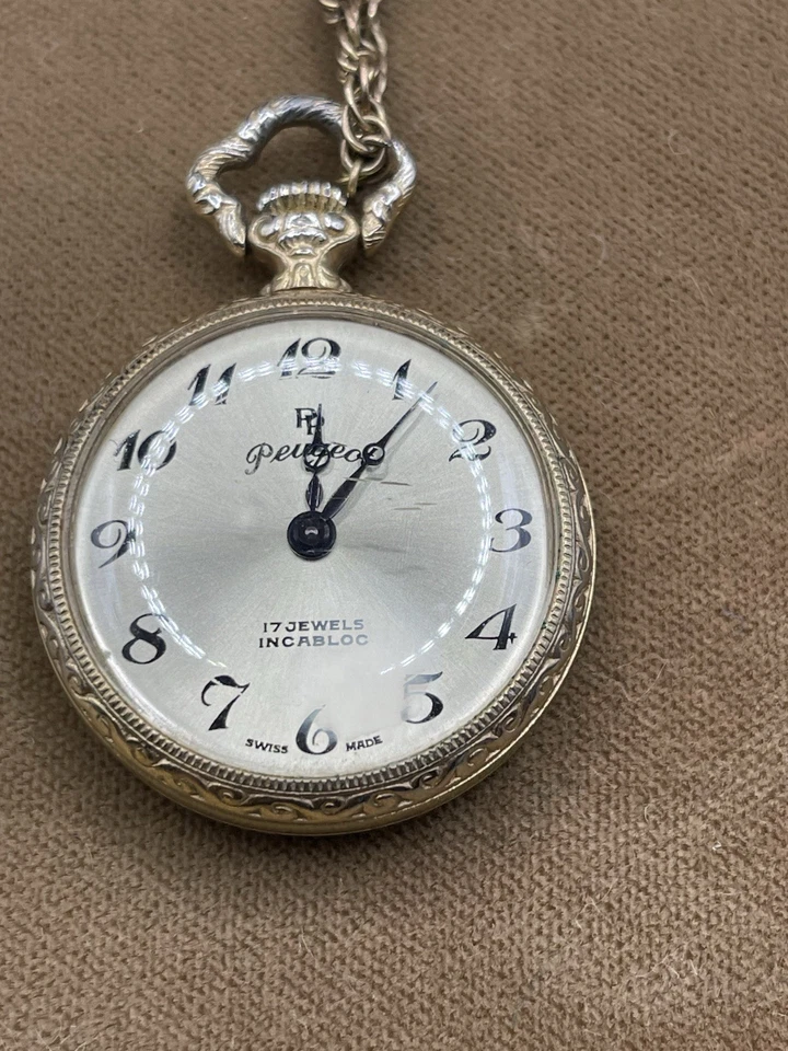 RELOJ COLGANTE MUJER VINTAGE PAUL PEUGEOT 17 JOYAS HECHO EN SUIZA CUERDA MANUAL En Caja Foto 2 de 4