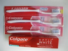 3 Pack Colgate Wave Gum Comfort Toothbrushes, Adult, Ultra Soft plus Toothpaste