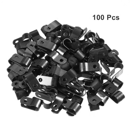 100Pcs Nylon R-type Cable Clamp Organizer Cord Clips 8.4mm Black | eBay