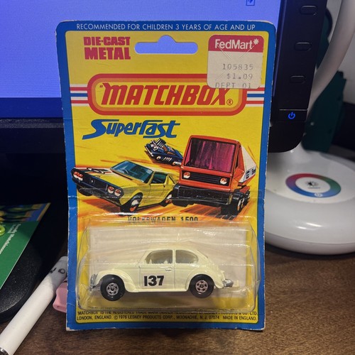 1976 Lesney Matchbox VW 1500 No. 15 BUG superfast blister pack. Never opened