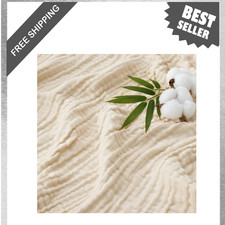 Cooling Muslin Blanket Twin Size 50 Rayon Bamboo Cotton 4-Layer Summer Bed