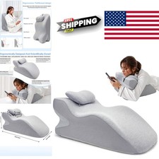 Triangle Wedge Pillow for Back Neck Pain Relief 30 Degree Tilt Grey Memory Foam