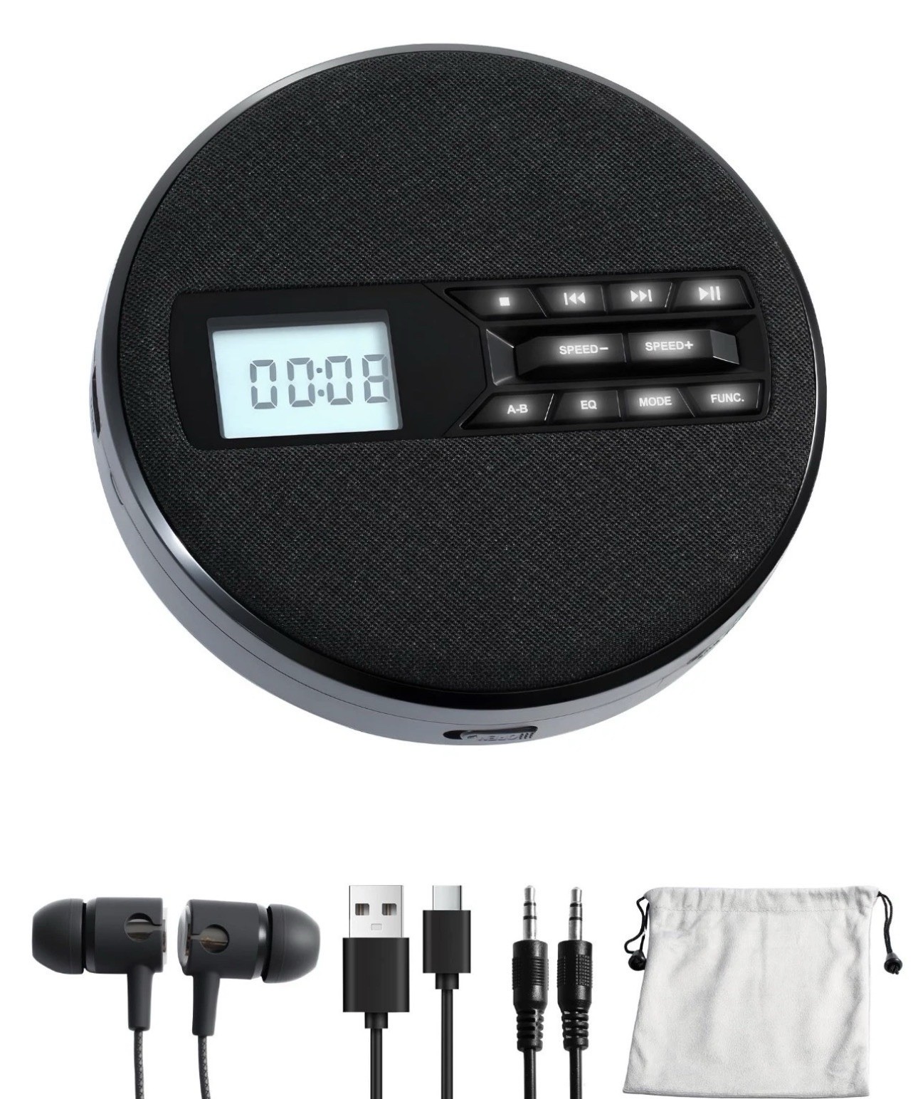 Portable With Speakers - Rechargeable Personal Cd Player For Car An...