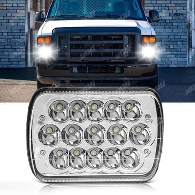 For Ford E-100 E-150 E-250 E-350 Econoline 5x7'' inch LED Headlight Hi/Lo DRL H4