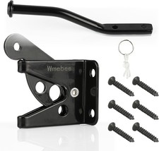 Upgrade Self-Locking Gate Latch for Wooden Fence Heavy Duty, Automatic Black