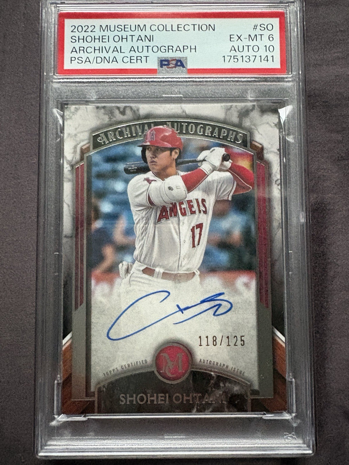 2022 Museum Collection Ohtani Autograph /125 PSA 6 / Auto PSA 10