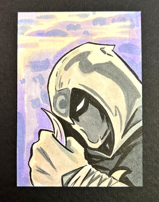 Moon Knight Sketch Card 1/1 Original on card signed Artist ACEO Marvel