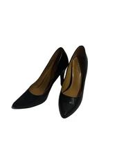 Nine West Black Leather Heels.wf1015