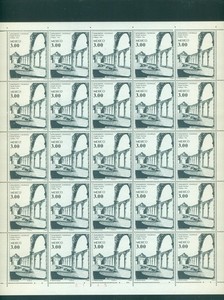 PANE OF 25 UNUSED 1980 MEXICO 3.00$ STAMPS
