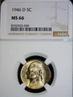 1946d NGC MS 66 Jefferson Nickel Coin Nice Lustrous GEM BU ++ LOT #49  NR
