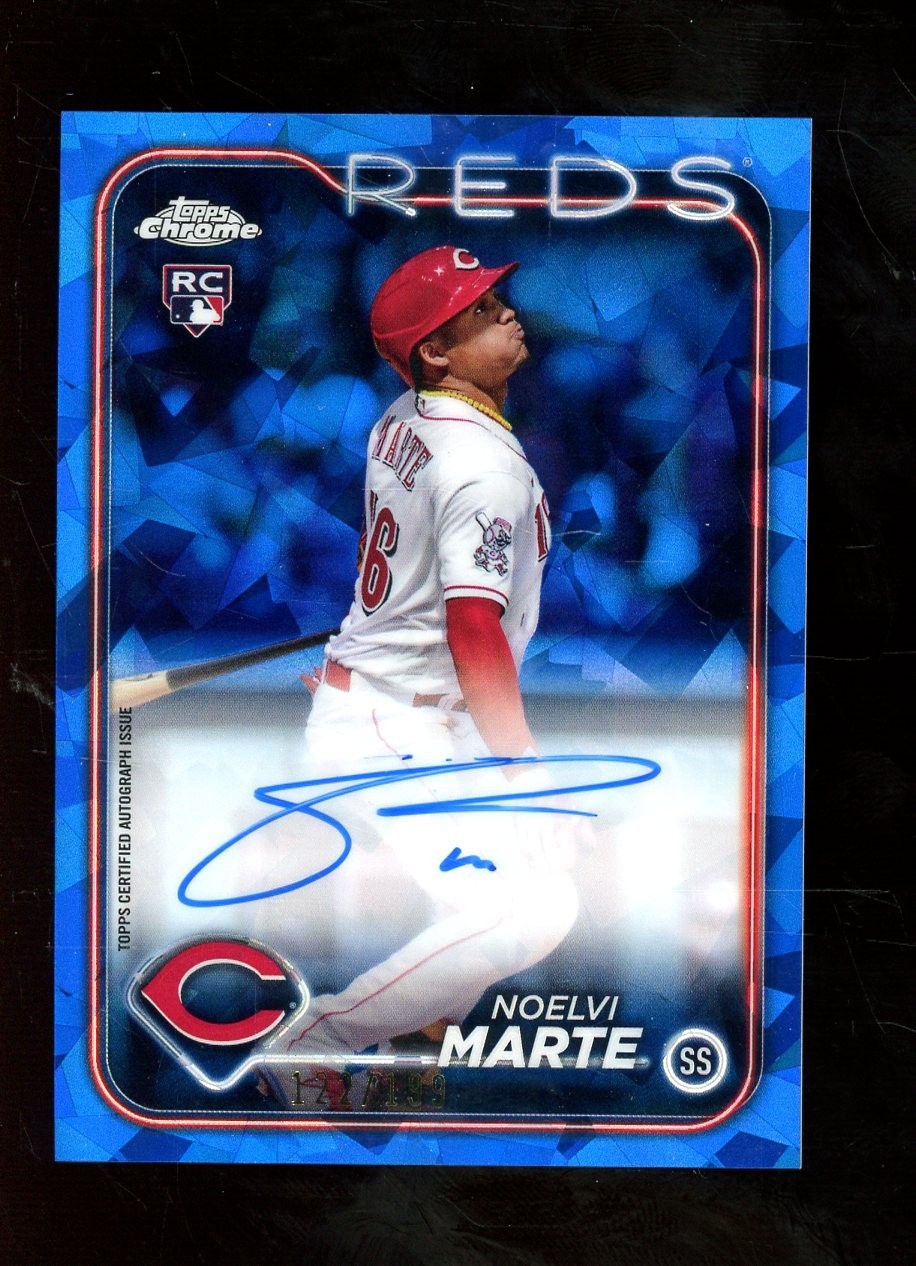 2024 Topps Chrome Sapphire Update Noelvi Marte Rookie Auto #122/199 RC Reds