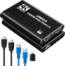 USB 3.0 HDMI Capture Card, 1080P 60FPS Capture with 4K Pass-Through
