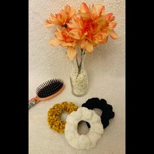 Crochet Velvet Hair Scrunchie, Variety of colors  Suitable for All Hair Types