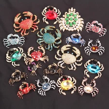 Women Men Unisex Crab Lover Brooch Fashion Animal Pins Badge Jewelry