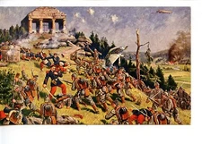 Military Battle Artwork-Volkerkrieg 1914-War of Nations-Germany-Vintage Postcard