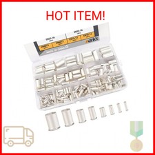 mankk 166 Pcs Wire Ferrules Kits Silver Plated Copper Crimp Terminal Connector 8