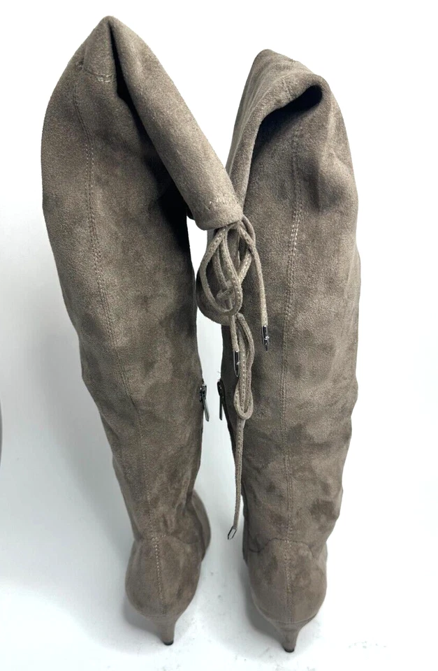 Botas Sam Edelman Para Mujer Gris Kristie Imitación Gamuza Sobre la Rodilla Talla 8.5 M EE. UU. Foto 3 de 4