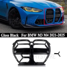 For BMW M3 G80 M4 G82 G83 2021-2025 Gloss Black Front Bumper Upper Nose Grille