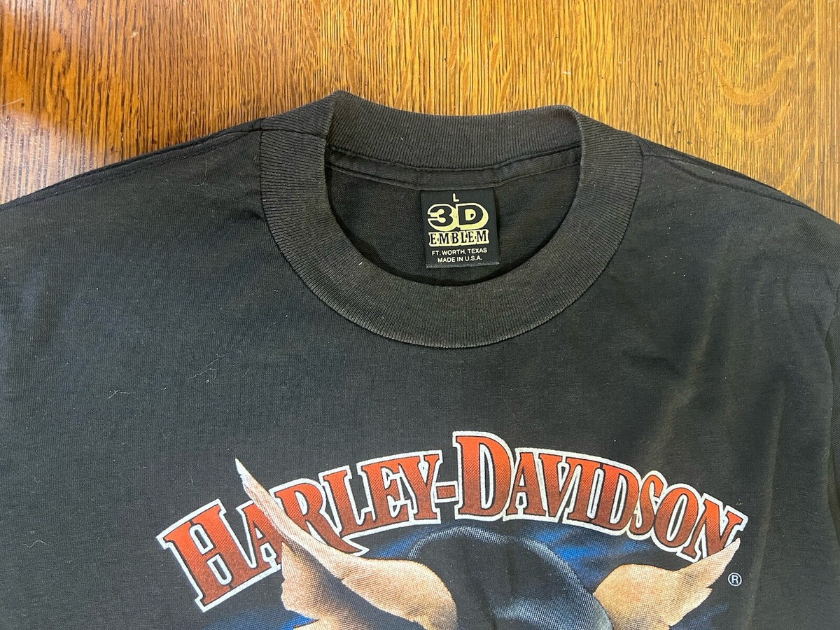 Vintage 1987 3d Emblem Hog Bad To The Bone Shirt Harley Davidson