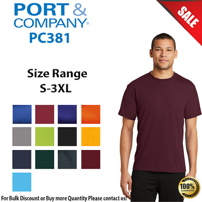 Port & Company Mens Short Sleeve Performance Blend Crew Neck Tee PC381