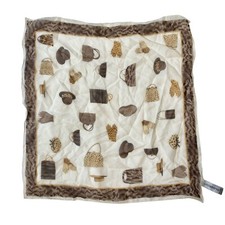 Vintage Liz Claiborne Silk Scarf Fashionista Hat Purse Gloves Square 20"X21