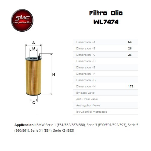 Kit Tagliando Olio + 4 Filtri Misti BMW 1 (e87) 123 D Kw 150 Cv 204 - Miniatura 5