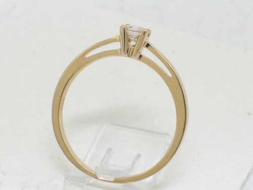 Anillo solitario brillante 585 oro amarillo 14 quilates 1 brillante 0,26 quilates anillo de compromiso - Imagen 3 de 5