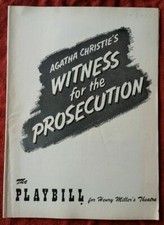1955 PLAYBILL: AGATHA CHRISTIE'S WITNESS FOR THE PROSECUTION, FRANCIS L SULLIVAN