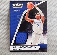TyTy Washington Jr RC SP /99 📈2022-23 Threads Rookie Jersey Patch BLUE Kentucky