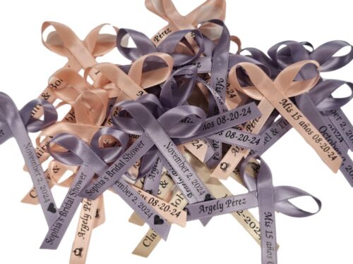 50 Personalized Ribbons Cut Baby Shower Bridal Wedding Baptism Birthday - Picture 2 of 241