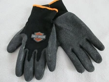 Harley-Davidson Hand Protection Rubber Dipped Knit Black Gloves Size Medium NEW