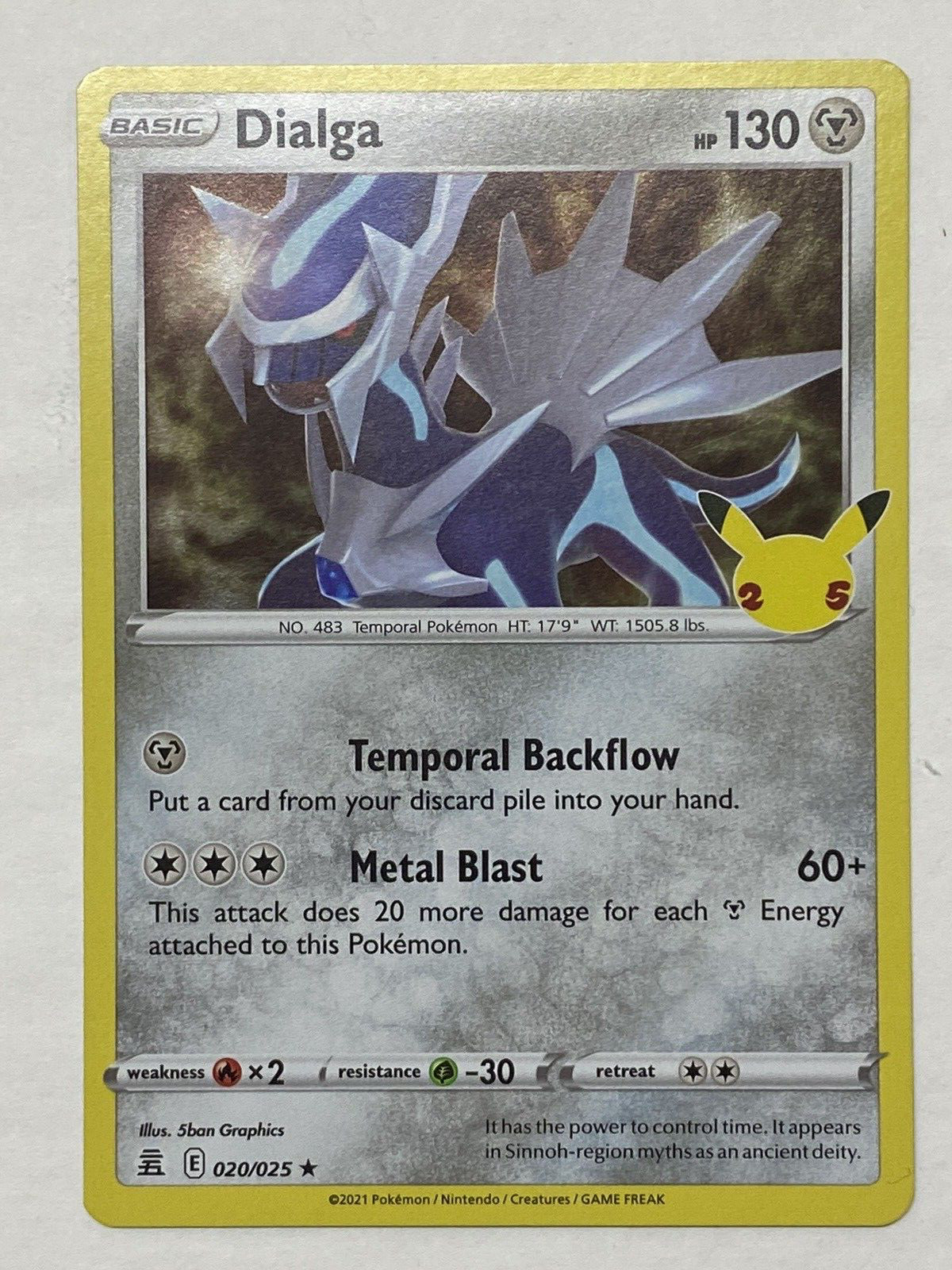 Dialga 020/025 - Celebrations - Holo Pokemon Card - Near Mint (NM)
