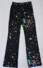 MOSCHINO Jeans Flare Pants Black Confetti print women's size 4 /XS