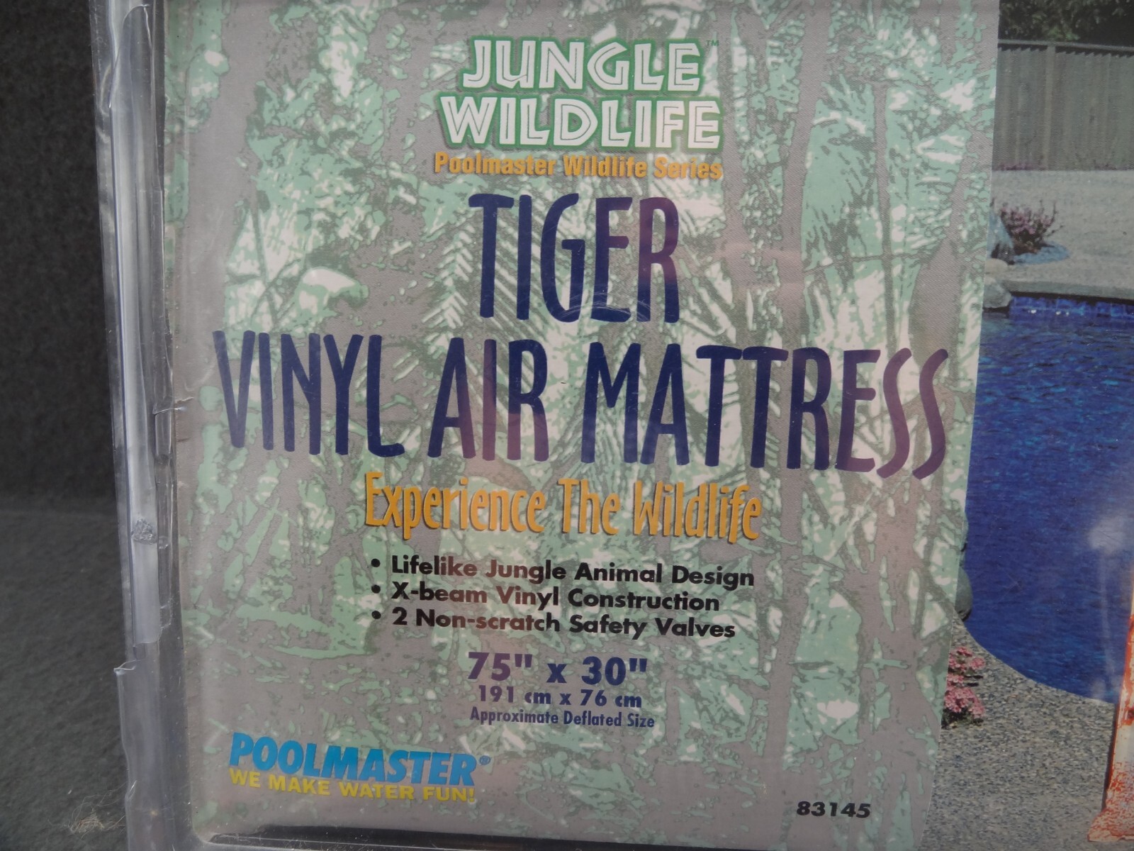 NEW Poolmaster Jungle Wildlife Tiger Float Lounge Pool Water 75x30 Air Mattress